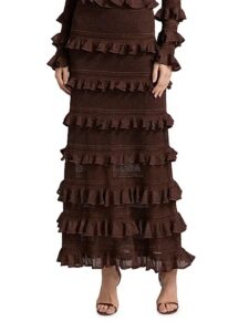 Hypnotic Knitted Lace Frill Maxi Skirt