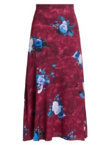 Floral A-line Midi-skirt
