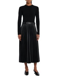 Abilene Mixed-media Midi-dress