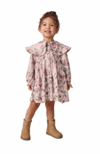Kids' Floral Long Sleeve Dress