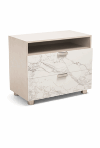 34in Stratum Nightstand with Marble Stone Front