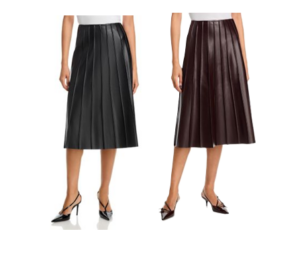 Faux Leather Piped Skirt