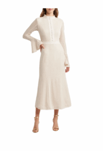 Kailee Texture Long Sleeve Midi Dressp