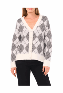 Argyle V-neck Cardigan