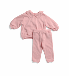 2pc Collared Sweatshirt and Sweatpants Set