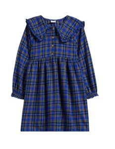 Kids' Check Collared Cotton Dress