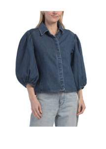 Denim Puff Sleeve Shirt