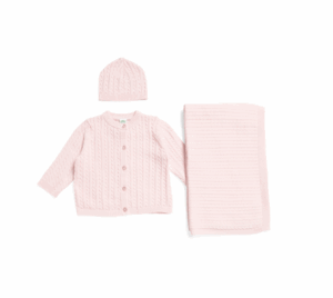 Newborn Girls Sweater Boxed Set with Hat and Blanket