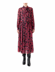 Francoise Hardy Print Georgette Midi Dress
