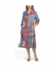 Silk Blend Cornelia Midi Dress with Slip