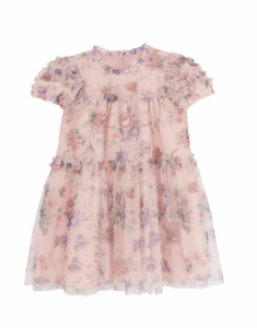 Kids' Floral Mesh Babydoll Dress Size 2-6