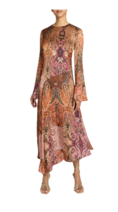 Rachel Long Sleeve Asymmetric Midi Dress