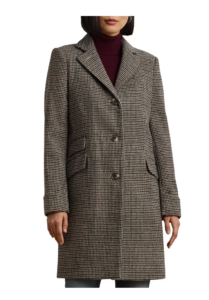 Wool Blend Reefer Coat