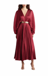 Wonastow Pleated Long Sleeve Maxi Dress
