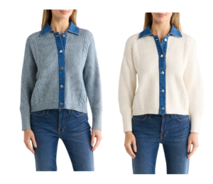 Novelty Denim Trim Sweater