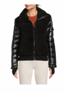 Carrie Mixed-media Faux-shearling Bomber Jacket