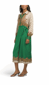 Silk Blend the Vero Jewel Paisley Print Faux Wrap Dressp