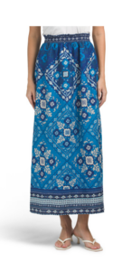 Linen High Slit Skirt