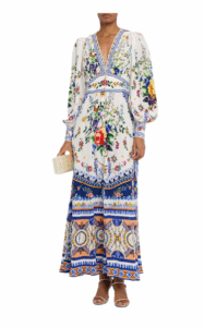 Tiles Darls Shaped Waistband Maxi Dress