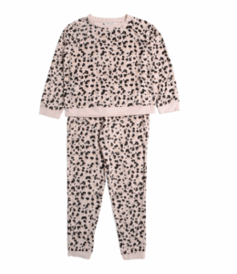 Girls 2pc Snuggle Up Leopard Pajama Set
