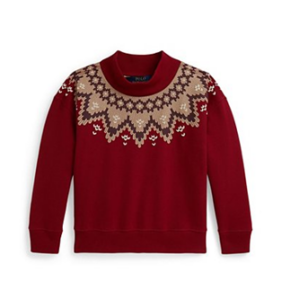 Girls' 7-16 Fair Isle Boxy Long-sleeve Sweatshirt