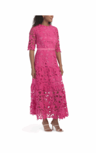 Elbow Sleeve Lace Maxi Dress