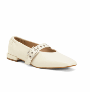 Leather Forum Buckle Ballet Flats