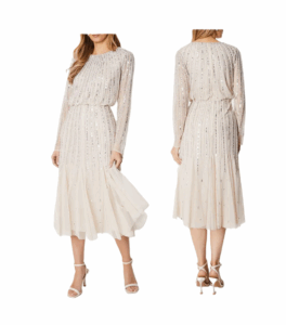 Party Sequin Long Sleeve Midi Dress