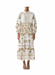 Dressing Room Drama Tiered Maxi Shirtdress