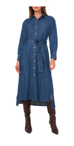 Long Sleeve Midi Denim Shirtdress