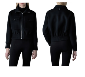 Patty Leather Trim Double Face Virgin Wool Jacket