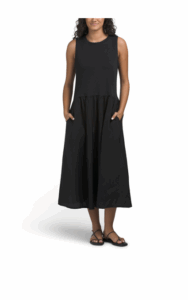 Mixed Media Dropped Waist Jersey Top Maxi Dress