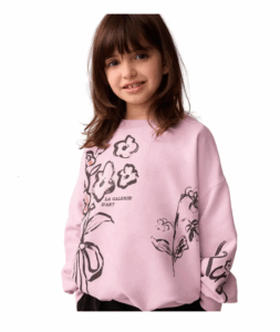 Kids' Floral Cotton Graphic Sweatshirt