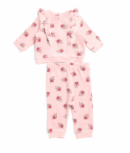 Newborn Girls 2pc Rose Bouquets Top and Pants Set