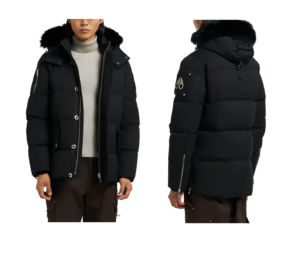 Original 3q Genuine Shearling Trim Water Resistant & Wind Resistant Down Puffer Jacket (men S)