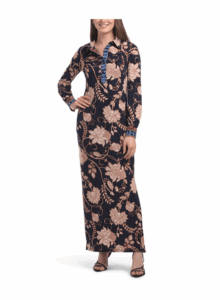 Denim Trim Maxi Dress