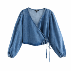 Denim Wrap Top