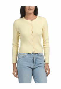 Merino Wool Rib Cardigan with Buttons