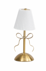 11x4.5 Bow Rechargeable Touch Lamp with Fluted Shade