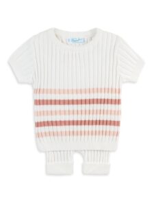 Baby Girl's & Little Girl's Short-sleeve Knit Striped Ribbed Set