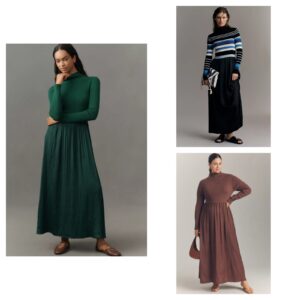 The Thea Long-sleeve Twofer Maxi Dress