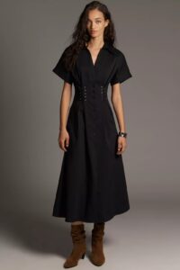 The Tobie Tie-waist Shirt Dress by Exquise