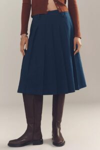 English Factory Low-rise Pleated Midi Skirt