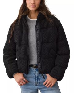 Sweater Knit Puffer Jacket