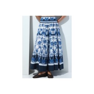 Flared Cotton Poplin Skirt