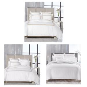 Chain Links Embroidery 100% Pima Cotton Duvet Cover Set, Full/queen