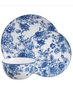 Blue Floral 12 Pc. Dinnerware Set, Service for 4