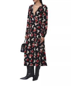 Gracie Floral V Neck Midi Dress