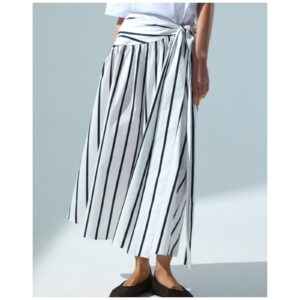 Tie-detail Poplin Skirt