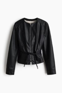 Coated Peplum Jacket